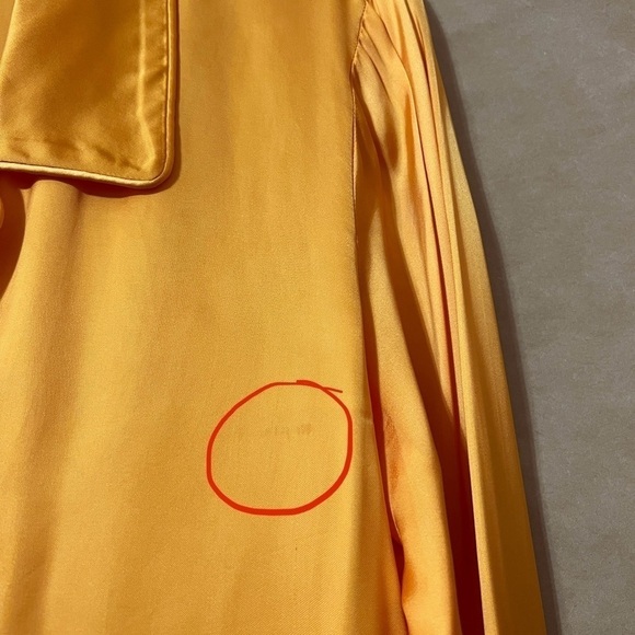Aritzia | Wilfred Tie-Front Blouse Satin Button Front Top Marigold Size S - Picture 6 of 14